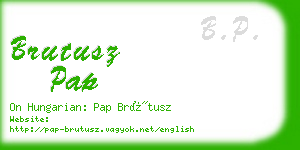 brutusz pap business card